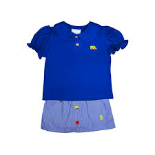 Abc Milky Skort Set- Royal Blue Knit