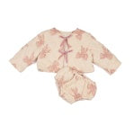 Quilted Jacket Set- Vintage Bows Dusty Rose