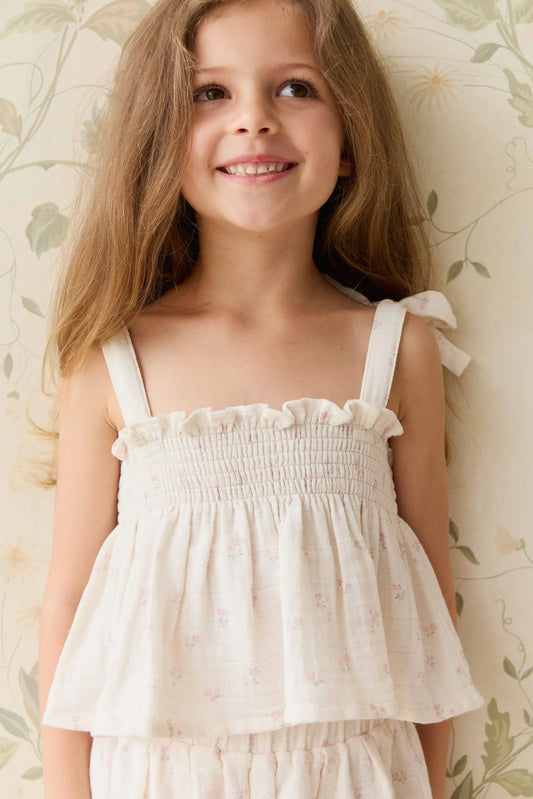Organic Cotton Muslin Odette Top - Pauline Pink