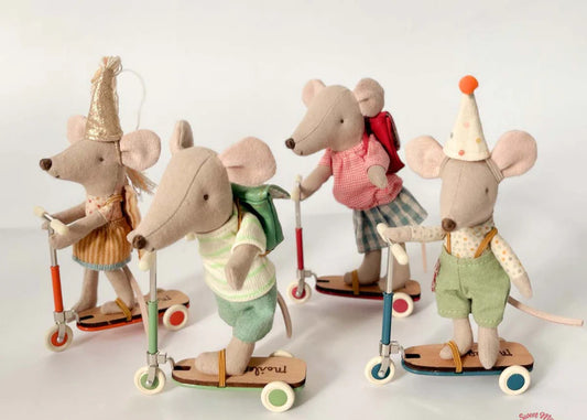 Mouse Kickboard, Red- Maileg