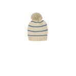 Knitted Beanie Blue/Oat Stripe
