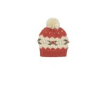 Knitted Beanie- Intarsia Red