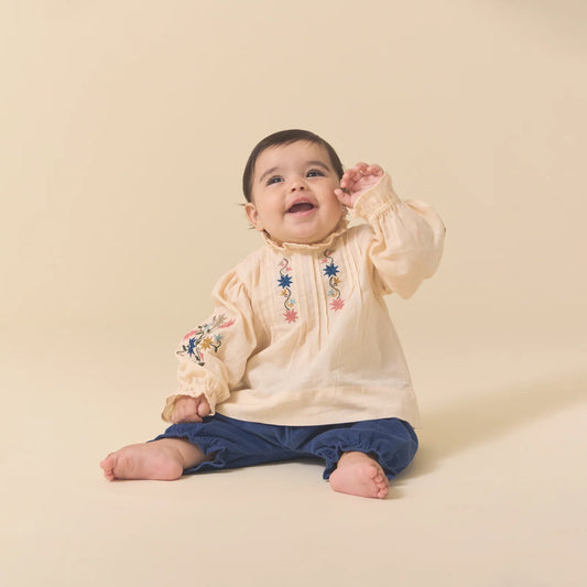 Lali Little Luna Set in Ivory / Bijou Blue Corduroy