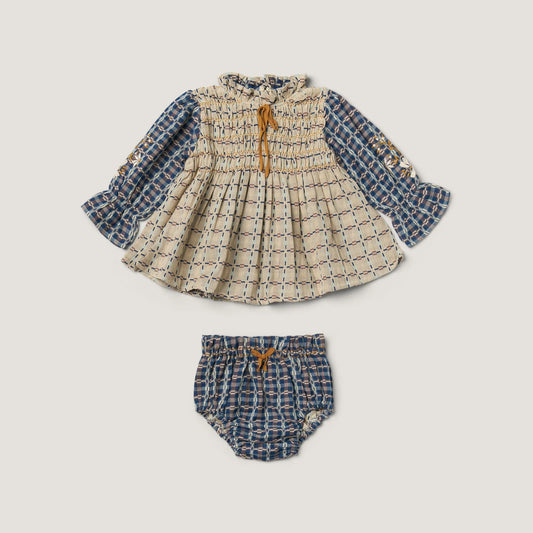 Lali Little Parvati Set with Bloomers in Double-Sided Yarn Dye