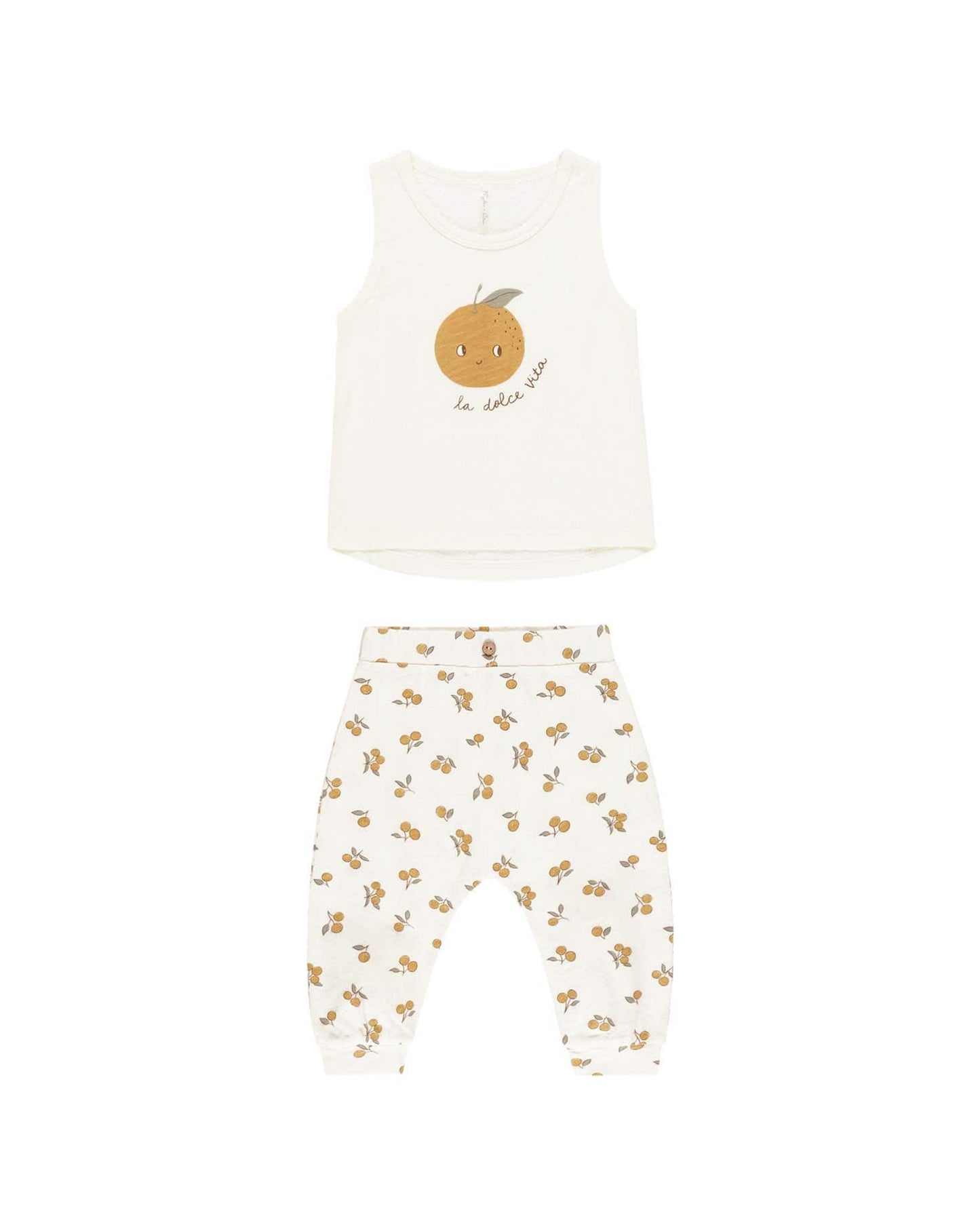 la dolce vita oranges pajama set - rylee + cru