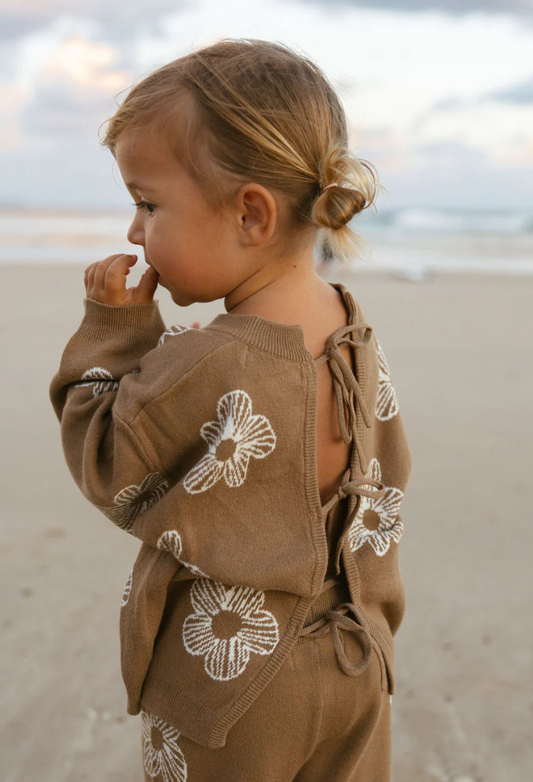 Cocoa Flower Tie Top - Belle & Sun