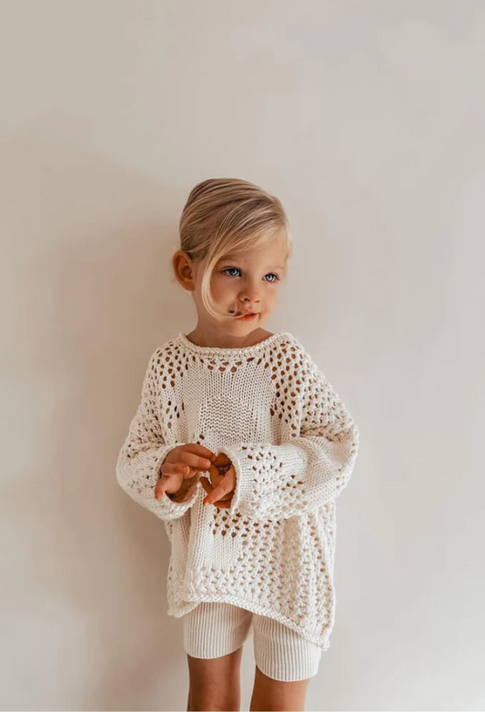 Natural Crochet Pullover - Belle & Sun