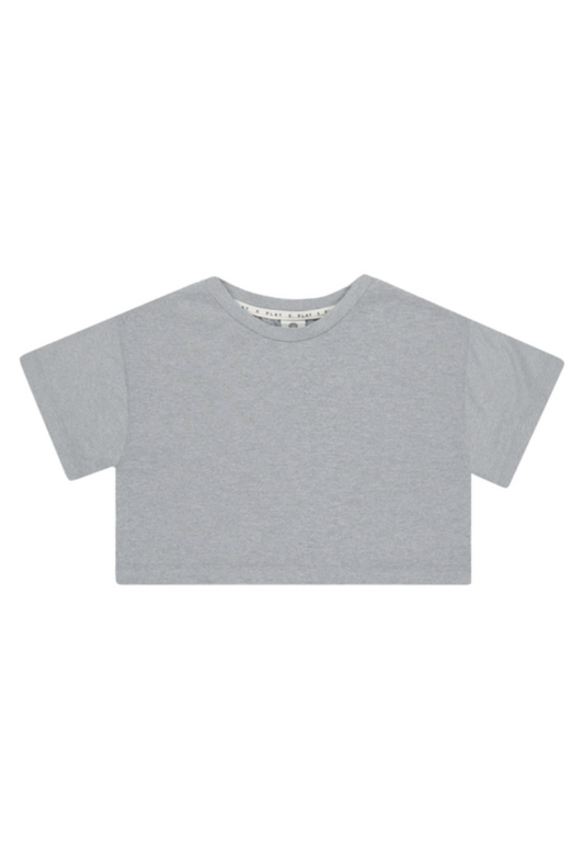 Gray Tech Crop Tee - Rylee + Cru