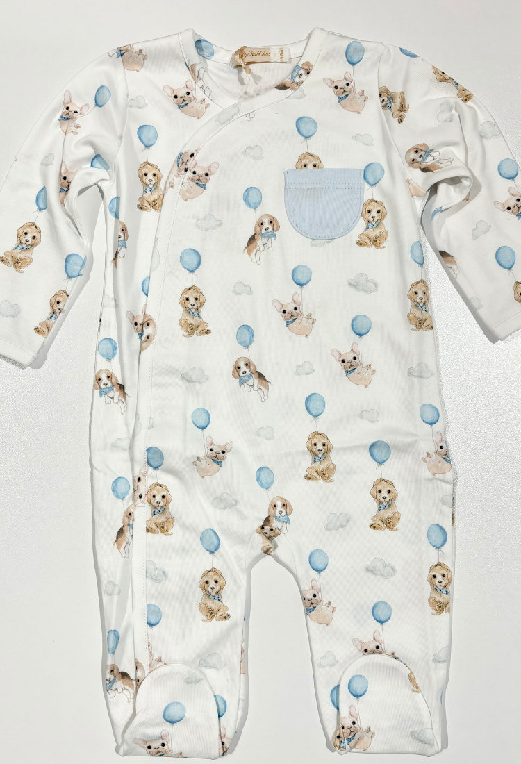 Blue Puppies Footie - Baby Club Chic