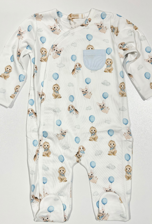 Blue Puppies Footie - Baby Club Chic