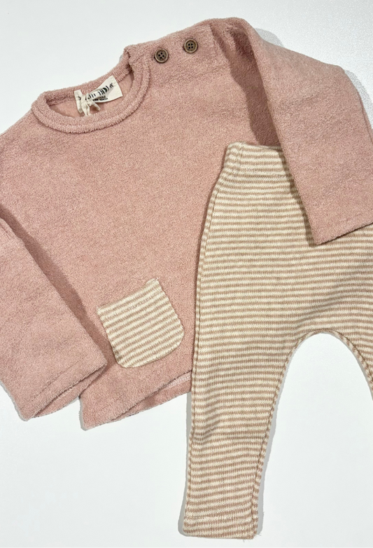 Pink Striped Pockets Set - Petit Indi