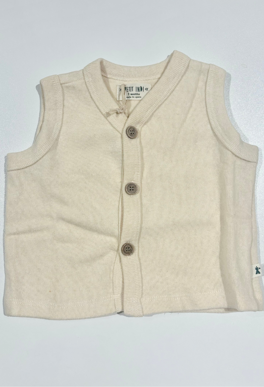 Cream Sweater Vest - Petit Indi