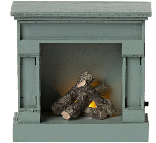 Mouse Fireplace, Blue- Maileg