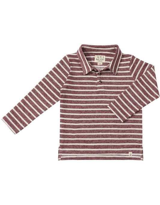Spencer polo- Burgundy/Cream