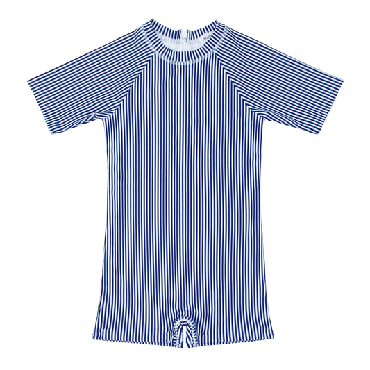 unisex navy stripe rashguard one piece