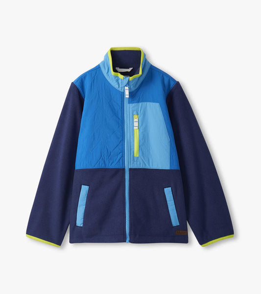Hatley Boys Blue Colour Block Polar Fleece Jacket