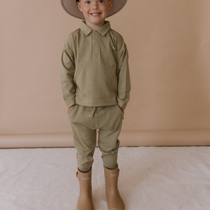 Organic Harem Pants - Olive