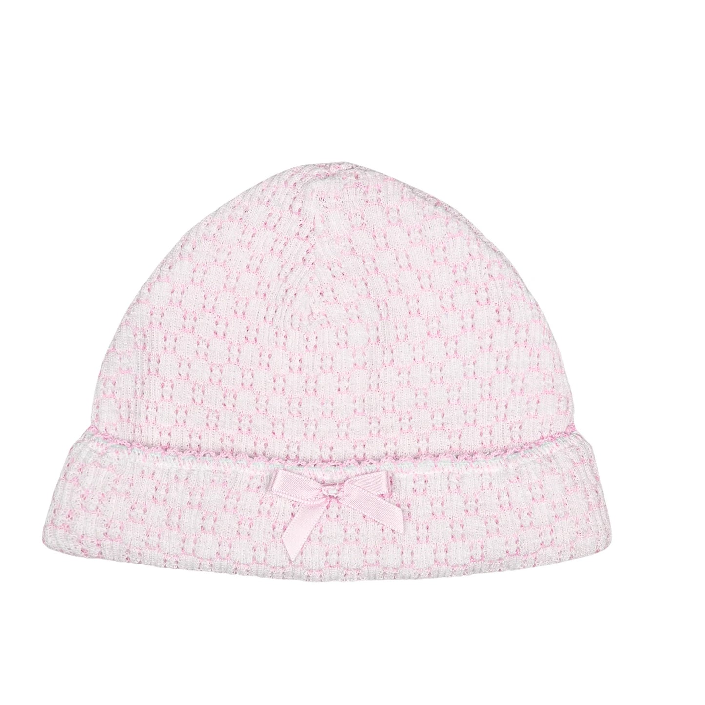 Solid Color Saylor Beanie Pink with Bow- Paty
