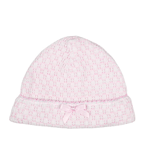 Solid Color Saylor Beanie Pink with Bow- Paty
