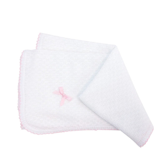 Paty Knit Swaddle Blanket Pink with Bow- Paty