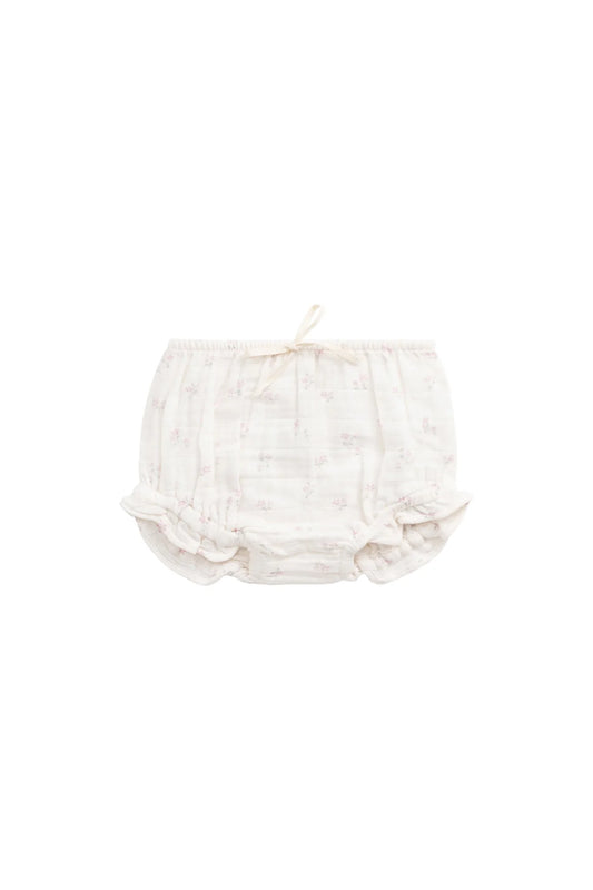 Organic Cotton Muslin Frill Bloomer - Pauline Pink