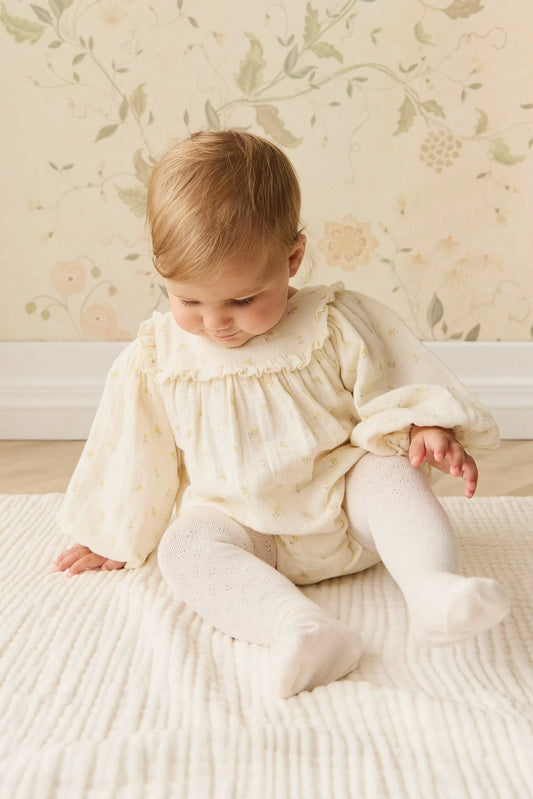 Organic Cotton Muslin Frances Playsuit - Vintage Ditsy
