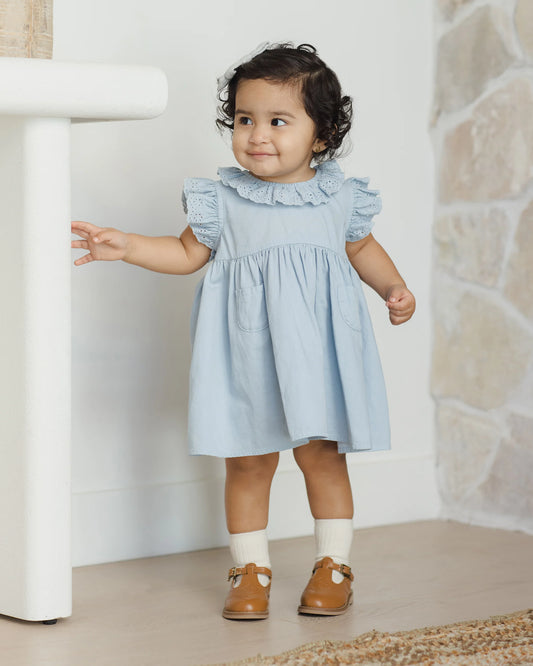 Sophie Dress Chambray- Quincy Mae