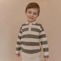 Organic Long Sleeve Polo - Bold Stripes