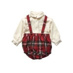Baby Boy Holiday Set- Tartan Red