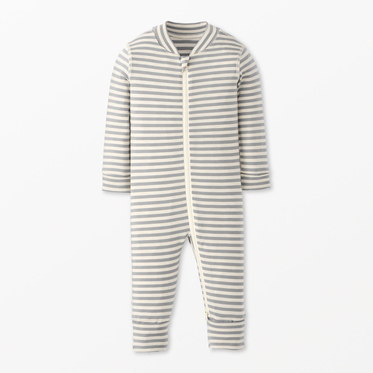 Baby Striped 2-Way Zip Sleeper in Hannasoft Limestone/Ecru