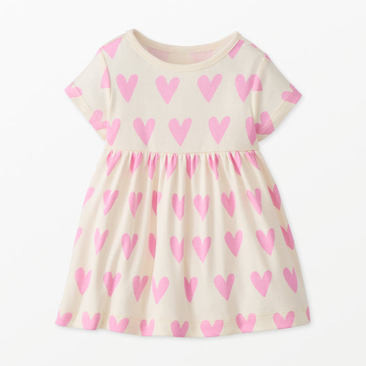 Hanna Andersson Playtime Dress Pink Hearts on Hearts