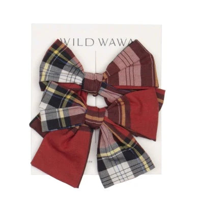 Clip set- Tartan red
