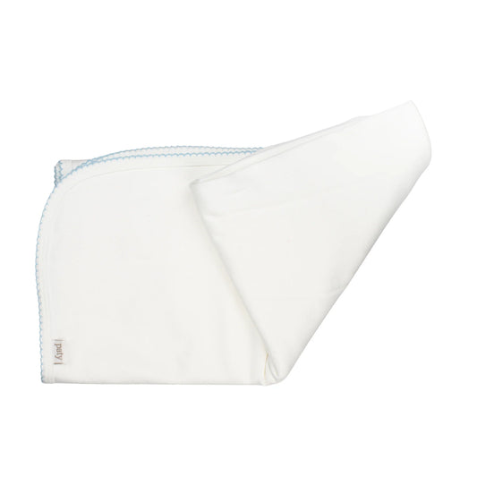 Swaddle Interlock Blanket White with blue-party