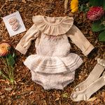 Ruffle Collar Onesie- Natural